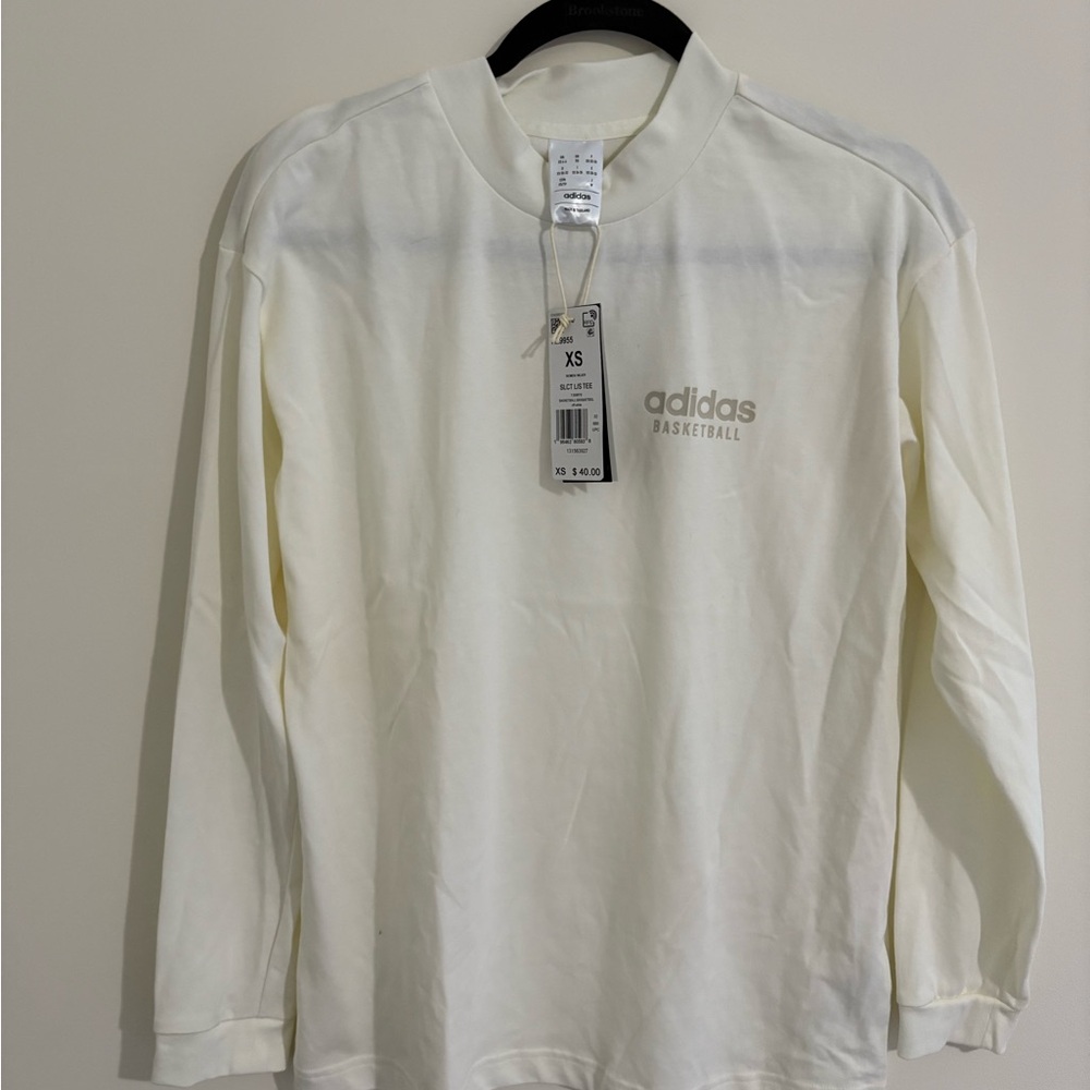 Adidas Cream Sweatshirt with Logo Detail